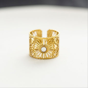Sunburst Filigree Adjustable Ring-18mm