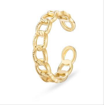 Bold Chain Link Ring - Gold-17mm