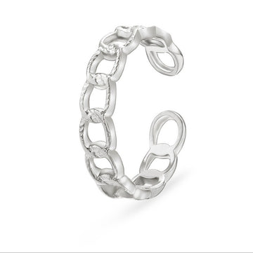 Bold Chain Link Ring - Silver-18mm