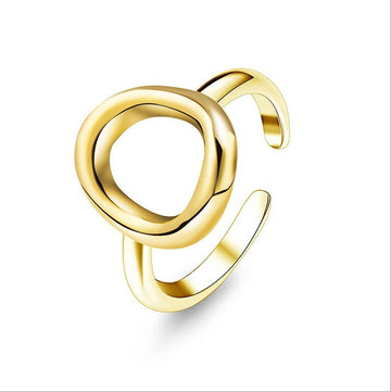 Gold Oval Silhouette Ring-17mm