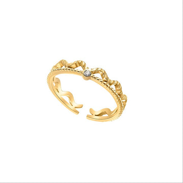 Crowned Stone Accent Ring-18mm