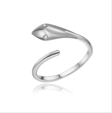 Evil Eye Curve Ring - Silver-17mm