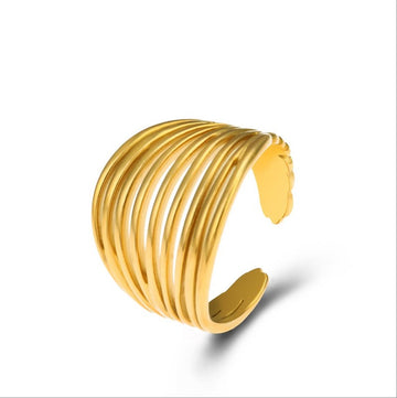 Textured Coil Band - Gold-18mm