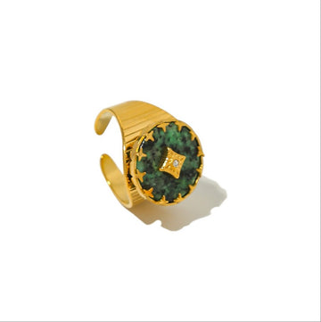 Emerald Geo Signet Ring-18mm