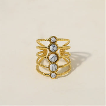 Triple Row Pearl Band Ring-18mm
