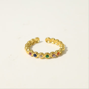 Rainbow Crystal Band Ring-17mm