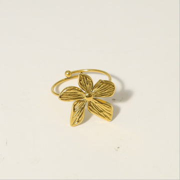 Four-Petal Matte Flower Ring-17mm