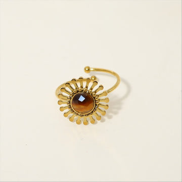 Brown Solar Bloom Ring-17mm