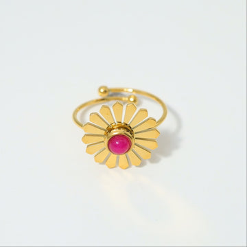 Red Daisy Bloom Ring-17mm