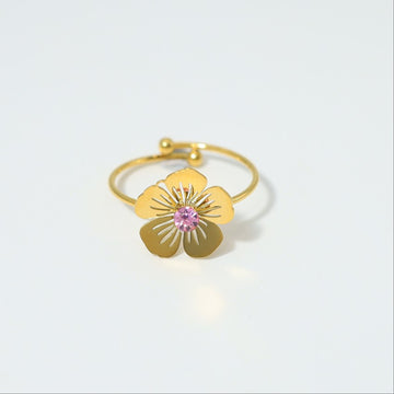 Pink Oval Bloom Ring-17mm