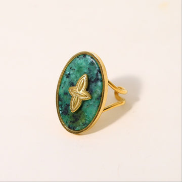 Turquoise Star Oval Ring-18mm