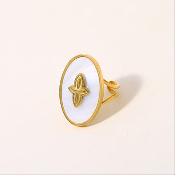 White Enamel Star Ring-18mm