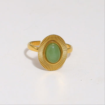 Jade Oval Gem Ring-18mm