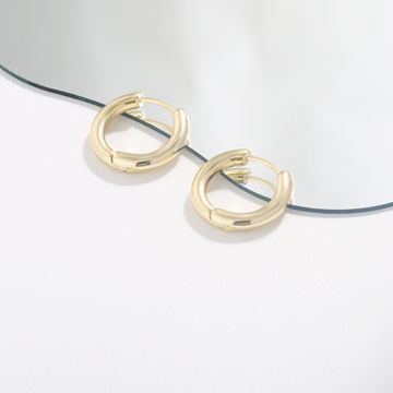 Sculpted Gold Semi-Hoops