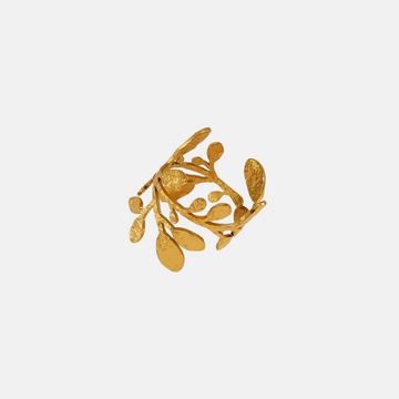 Golden Laurel Leaf Wrap Ring-18mm