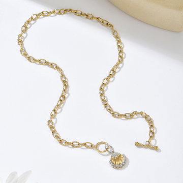 Gold Chain Necklace with Shell Pendant