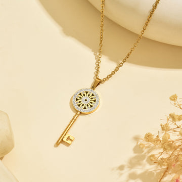 Golden Key Pendant Necklace