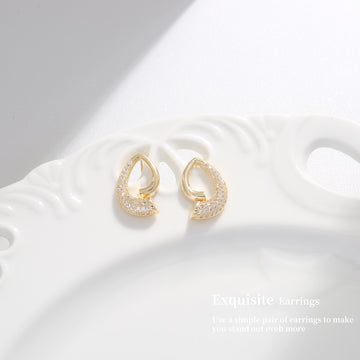 Woven Gold Huggie Hoops