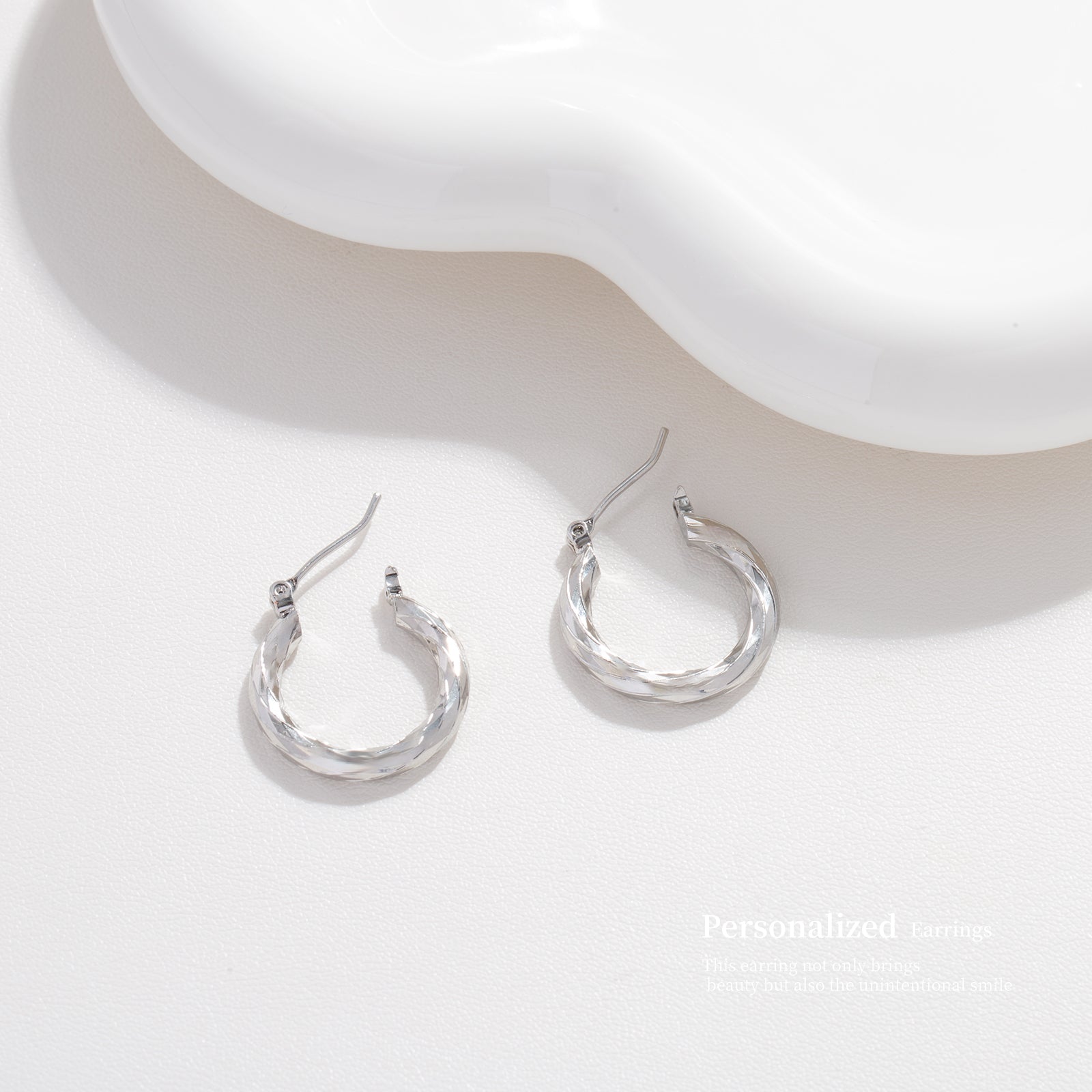 Twisted-Silver Hoop Earrings