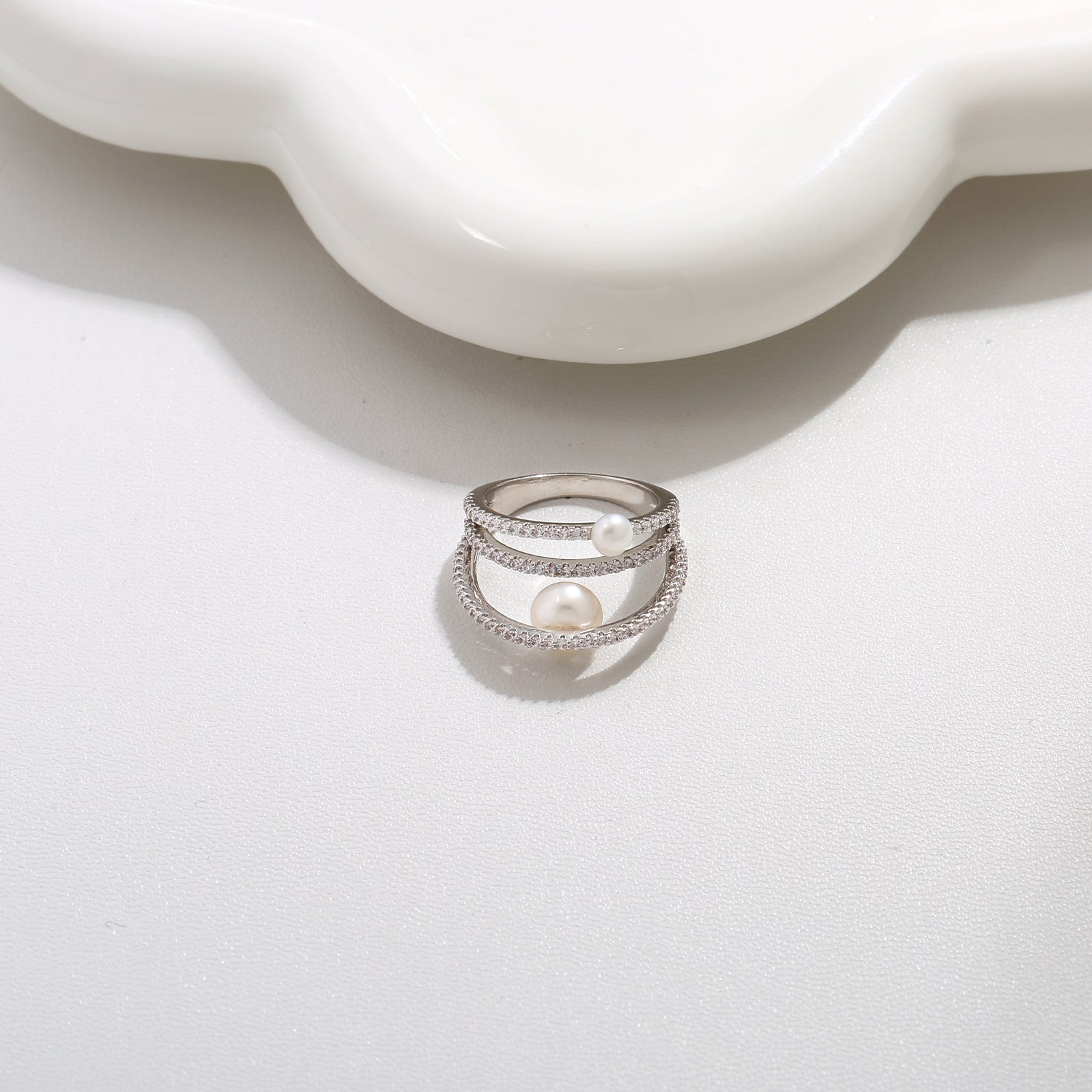 Open Pearl Band Ring 17mm
