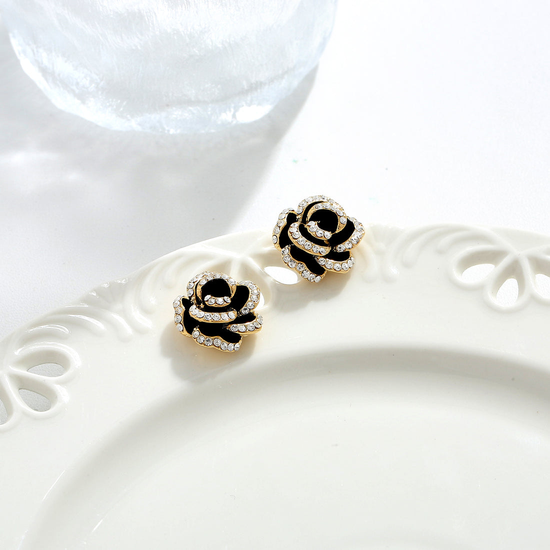 Black Rose Studs