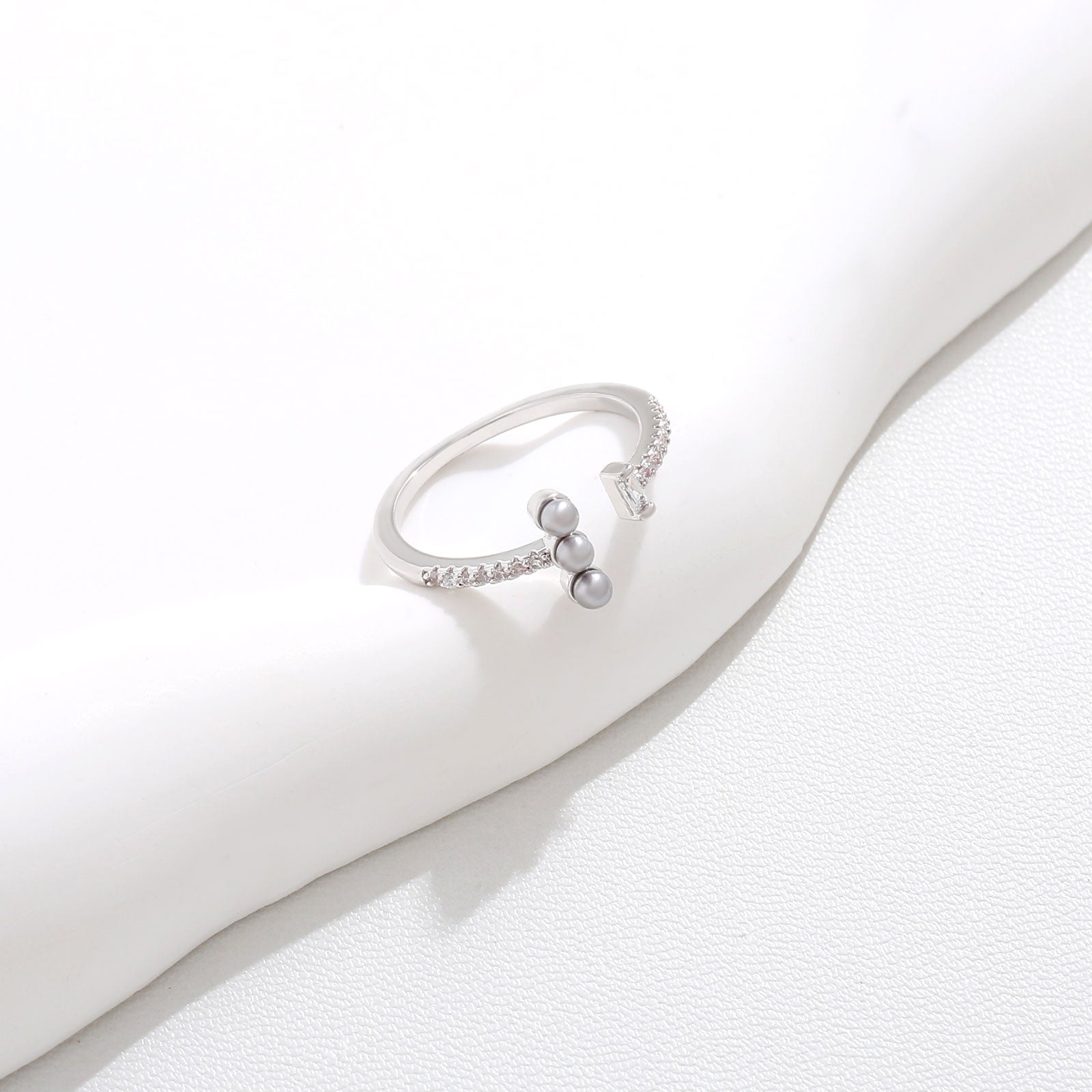 Crystal Wrap Silver Ring 17mm