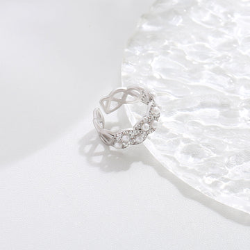 Woven Band Silver Ring  17mm