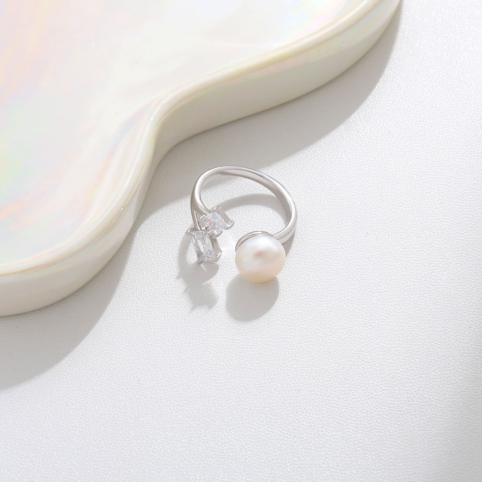 Moonstone Glow Ring 17mm