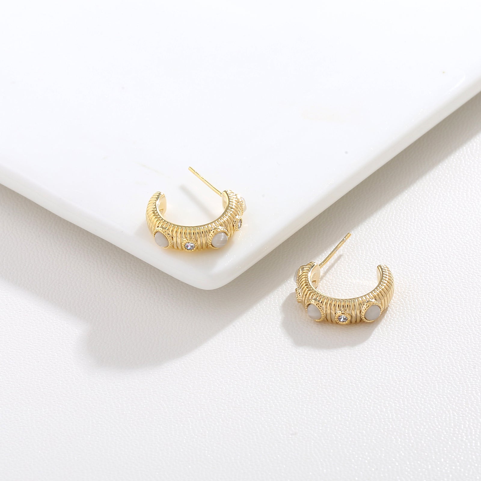 Golden Crescent Hoops