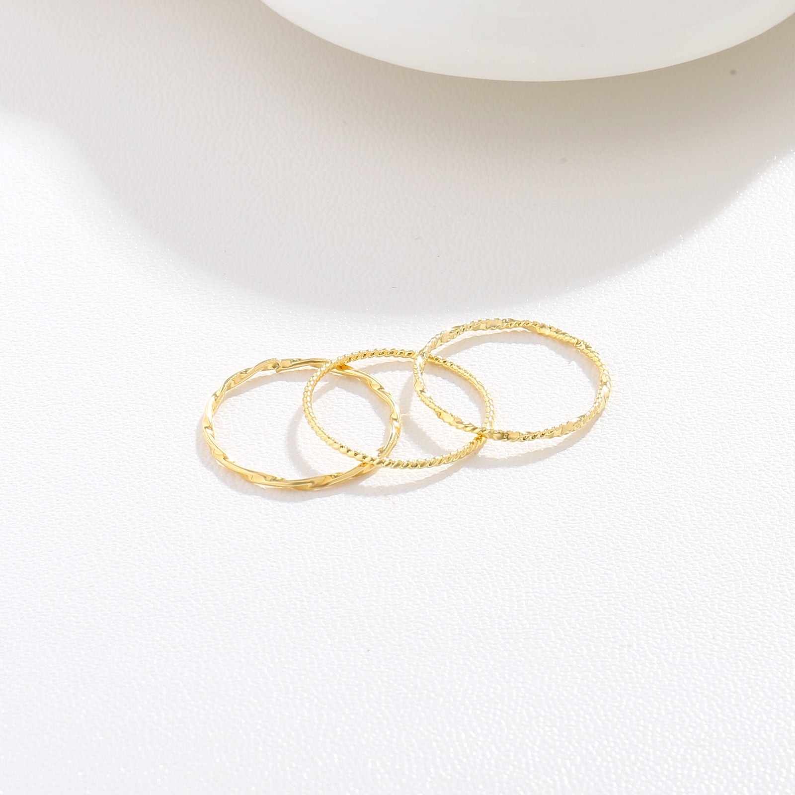 Golden Twist Stacking Rings (Set of 3)