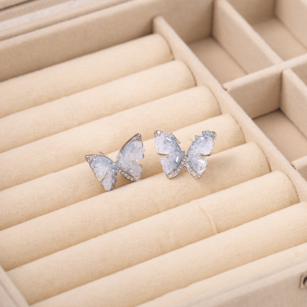 Glitter Wing Butterfly Studs