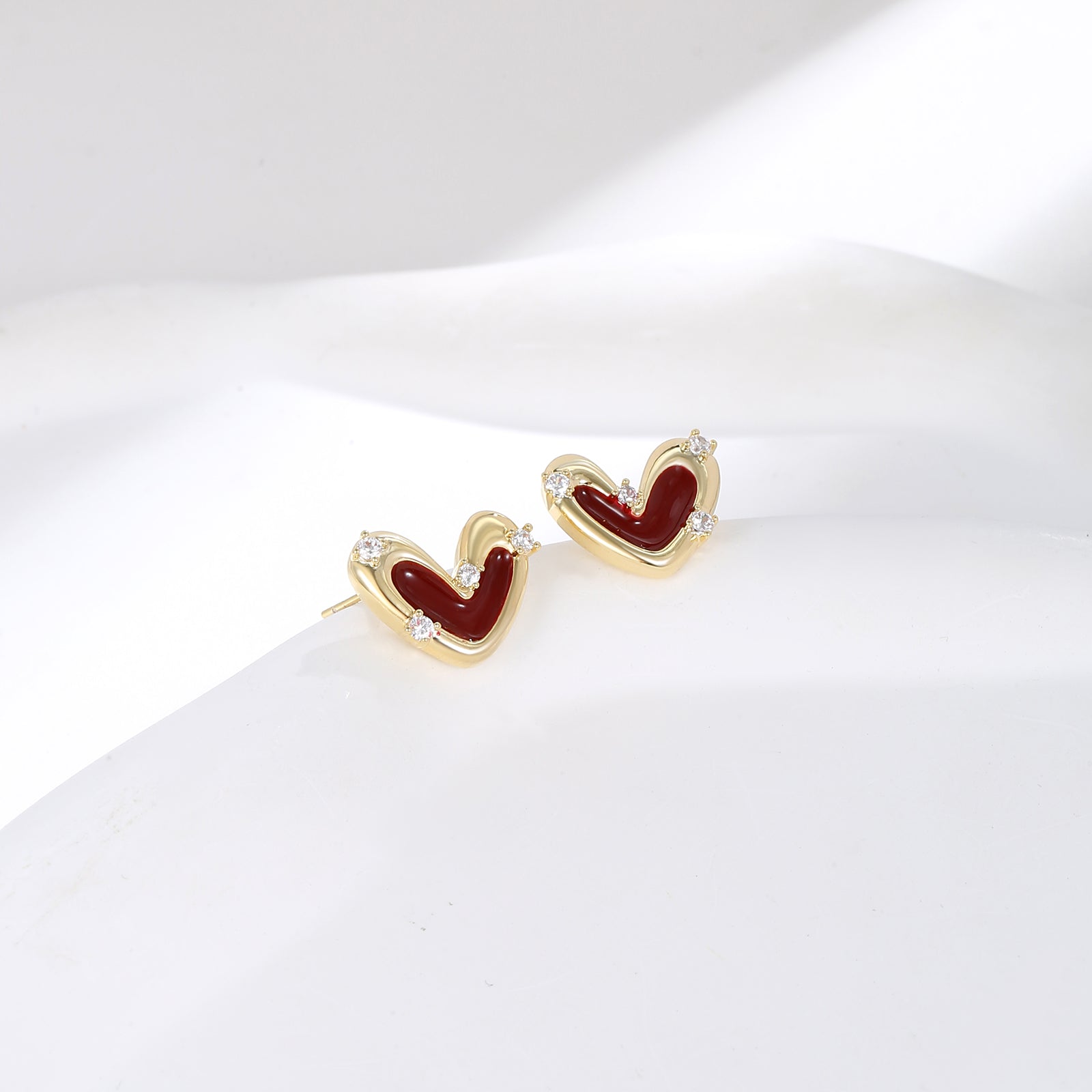Scarlet Heart Mini Studs