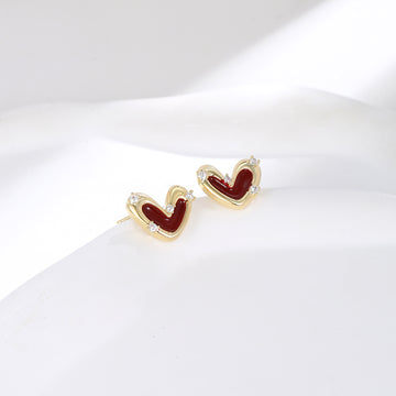 Scarlet Heart Mini Studs