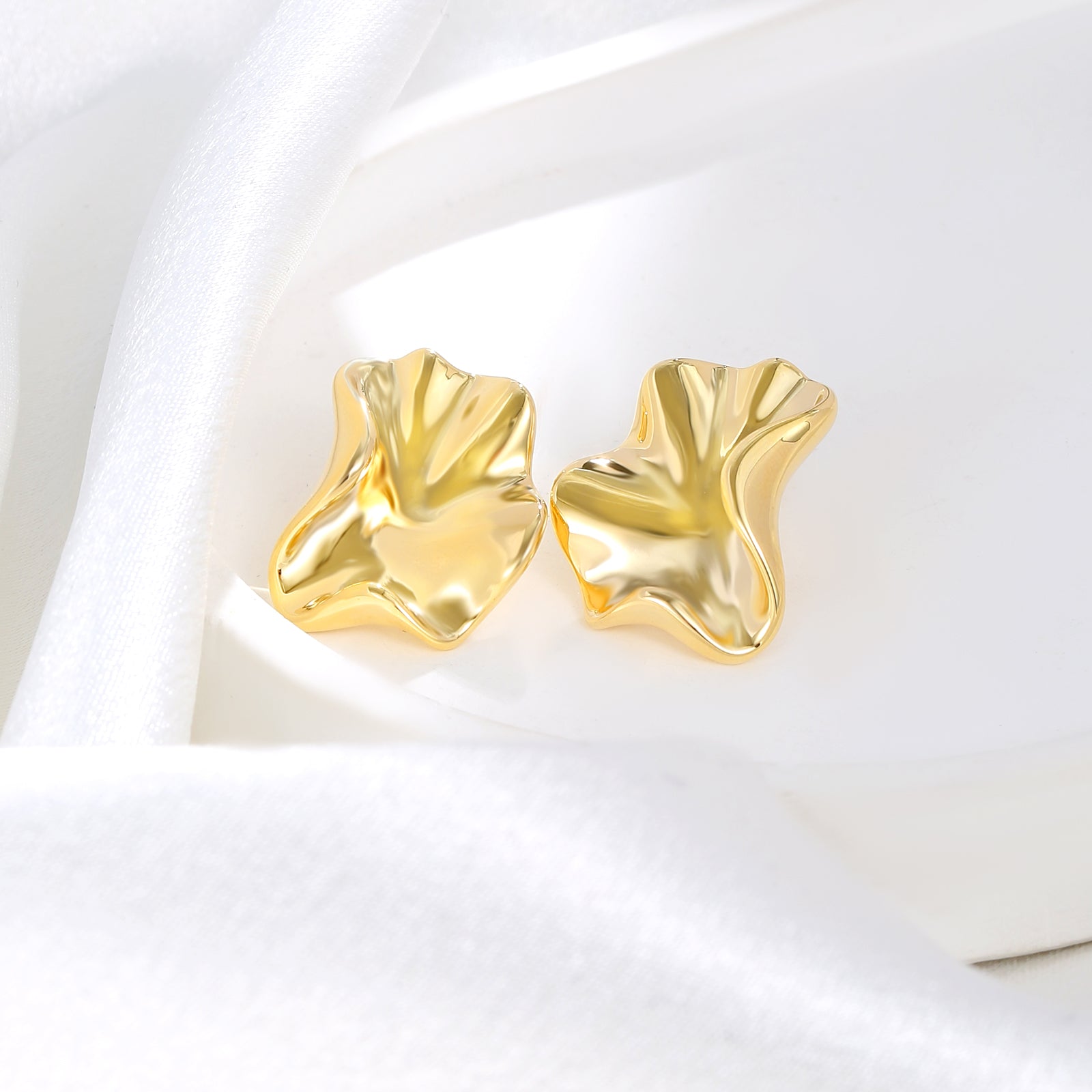 Ginkgo Gold Studs