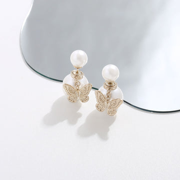 Pearl Leaf Drop Earrings
