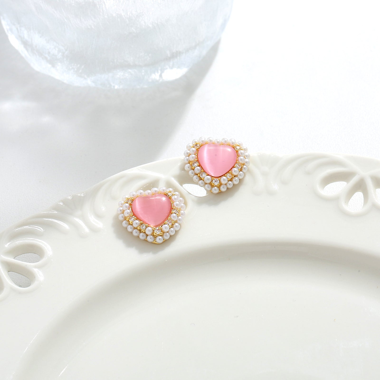 Rosé Crystal Bloom Studs