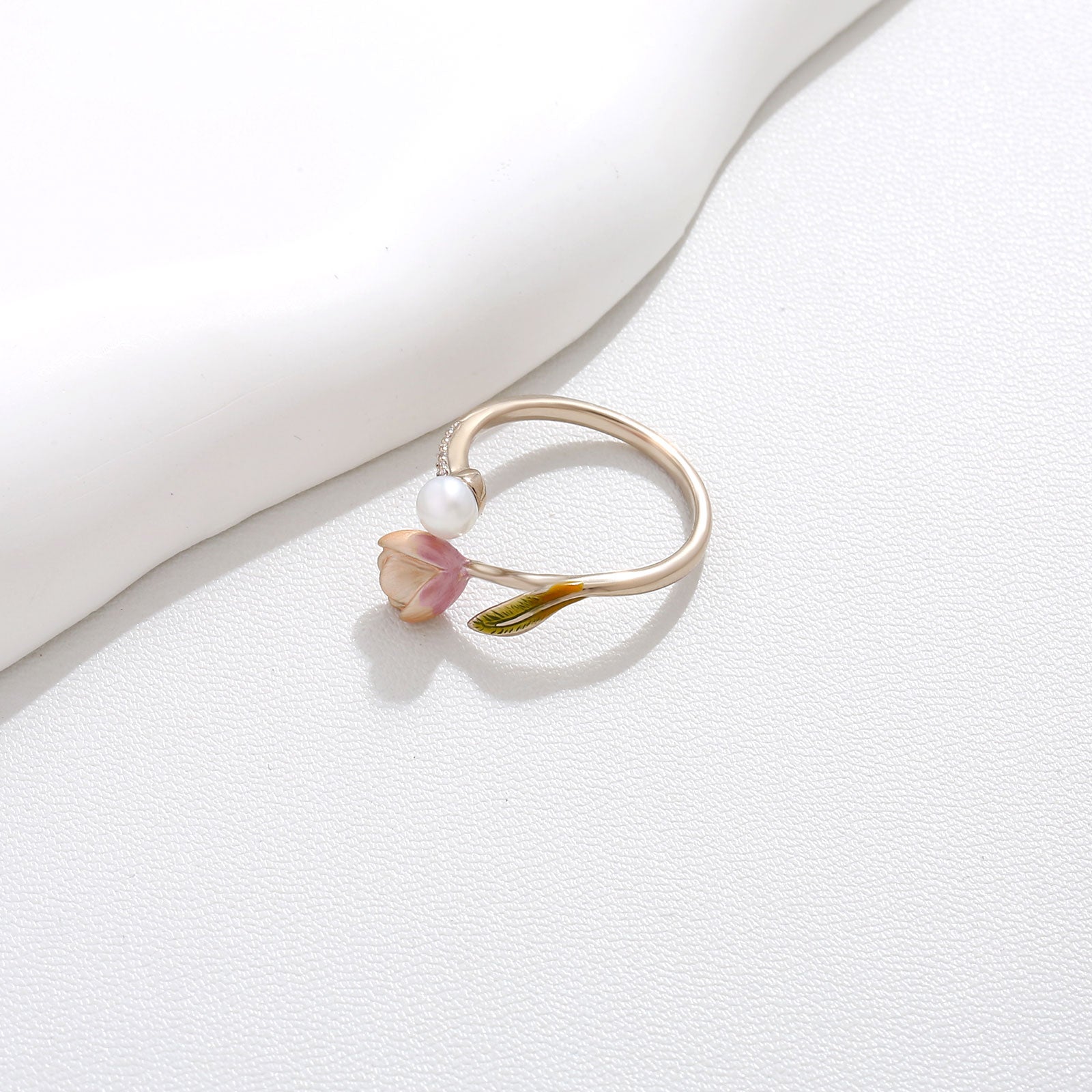 Rose Crystal Solitaire Ring  17mm