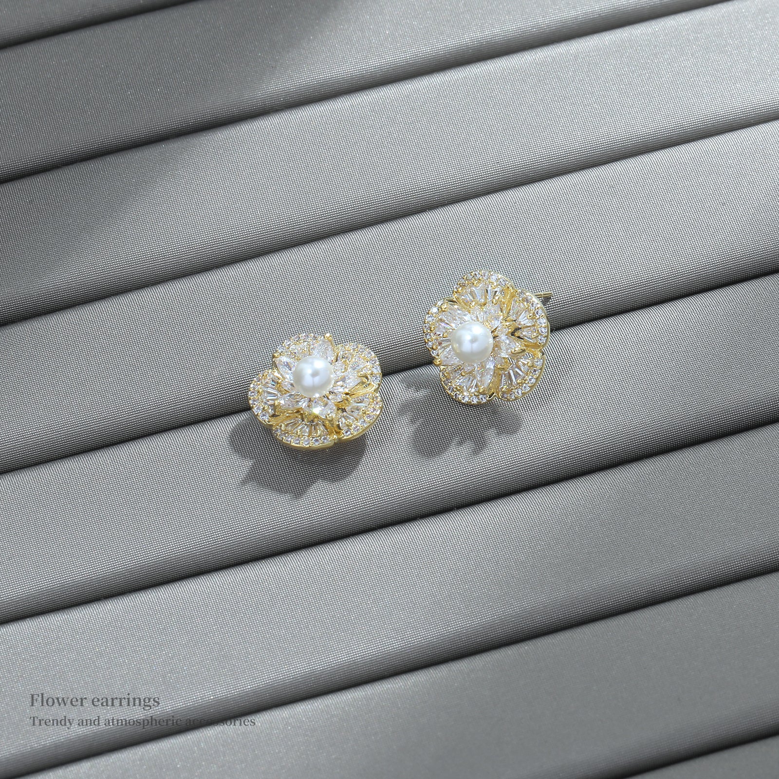 Golden Petal Flower Earrings