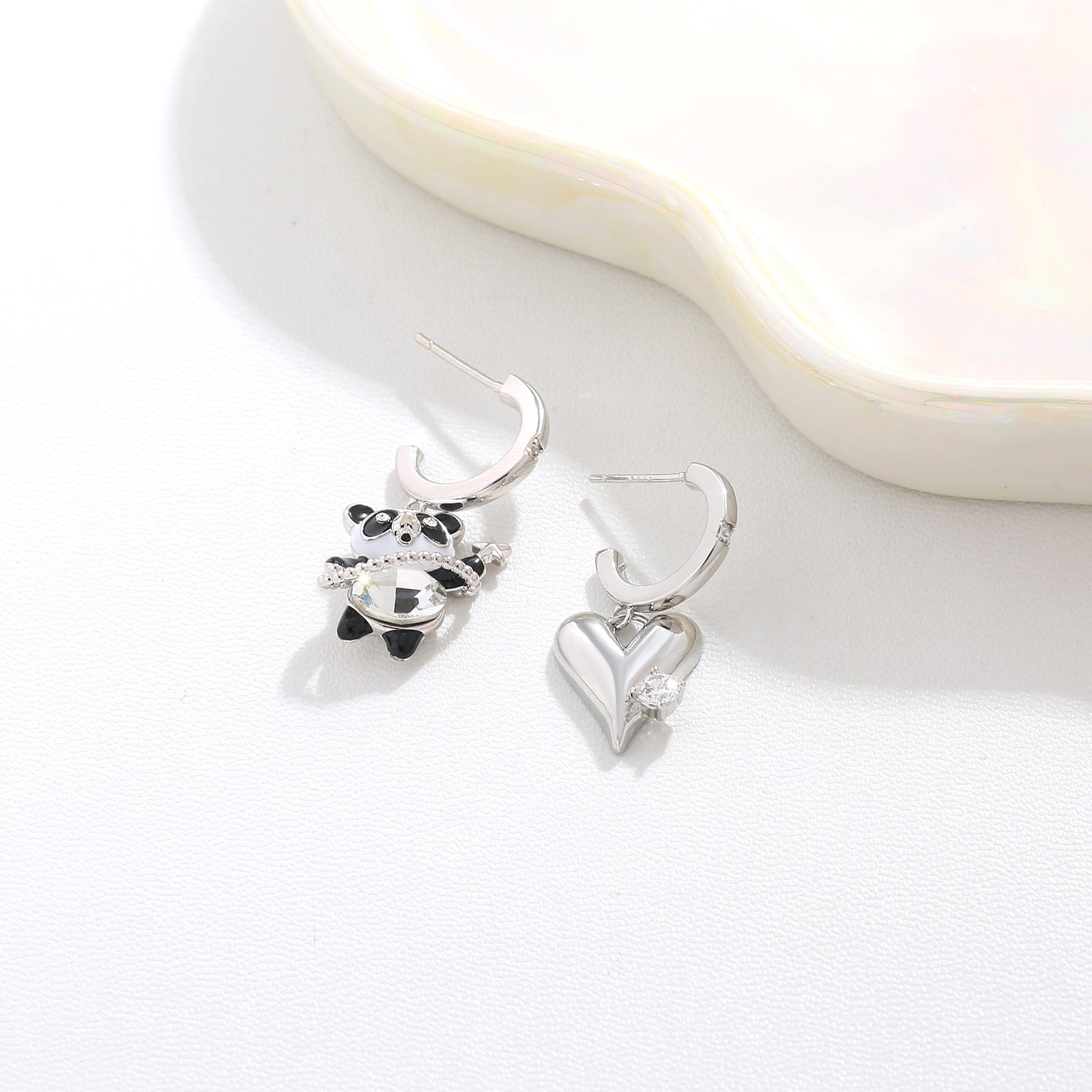 Panda Charm Drop Earrings