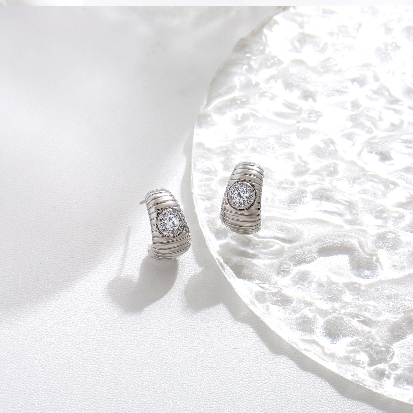 Frosted Curve Studs