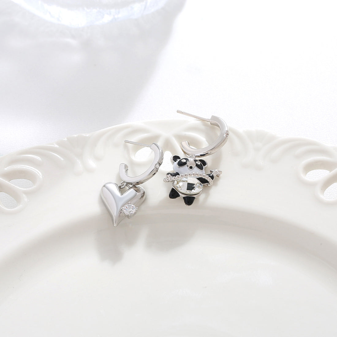 Panda Charm Drop Earrings