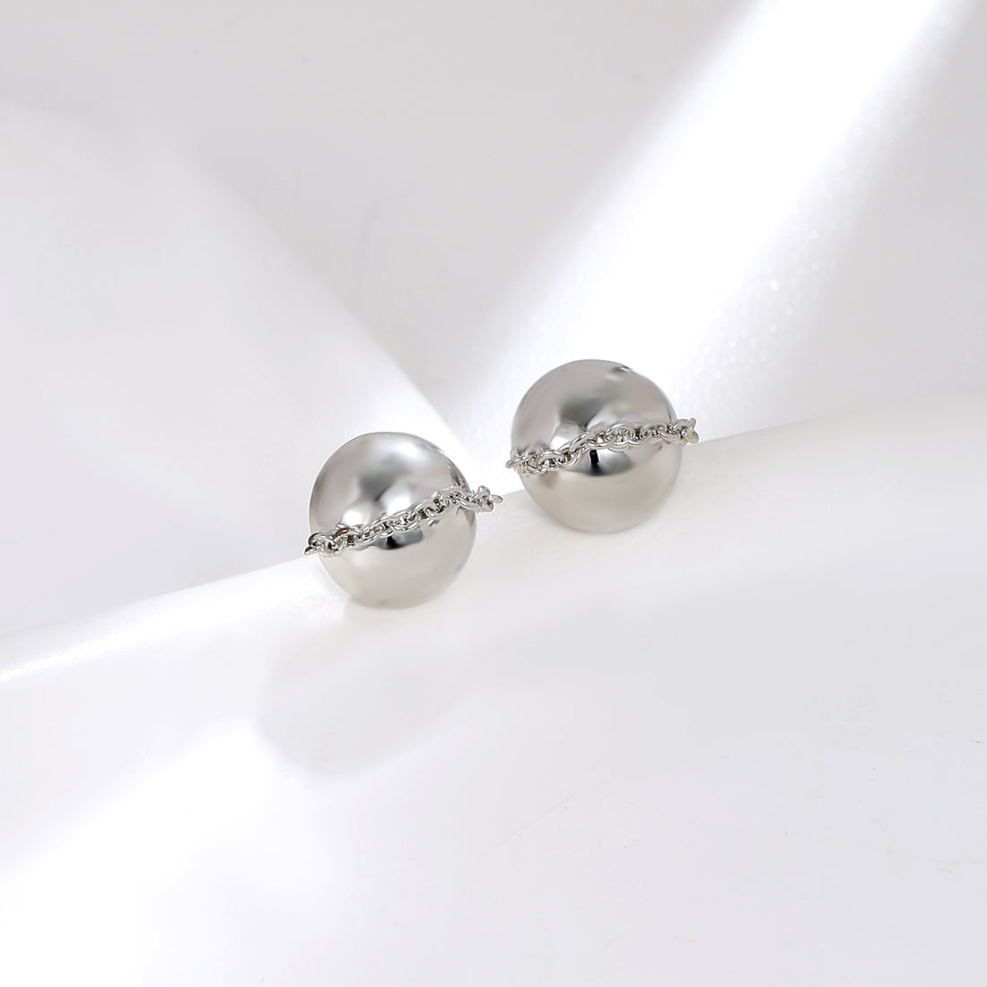 Silver Ball Stud Earrings