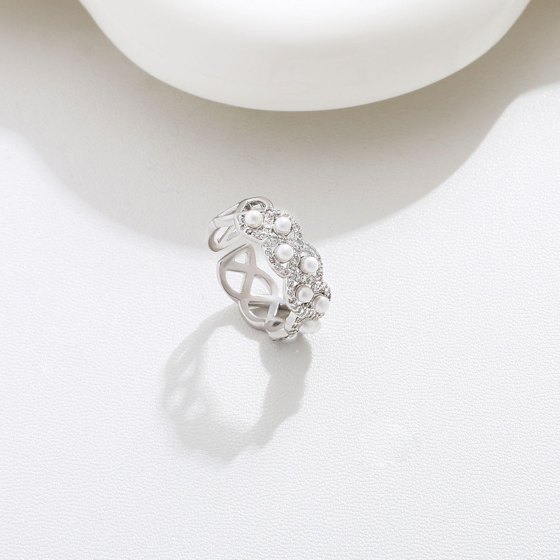 Woven Band Silver Ring  17mm