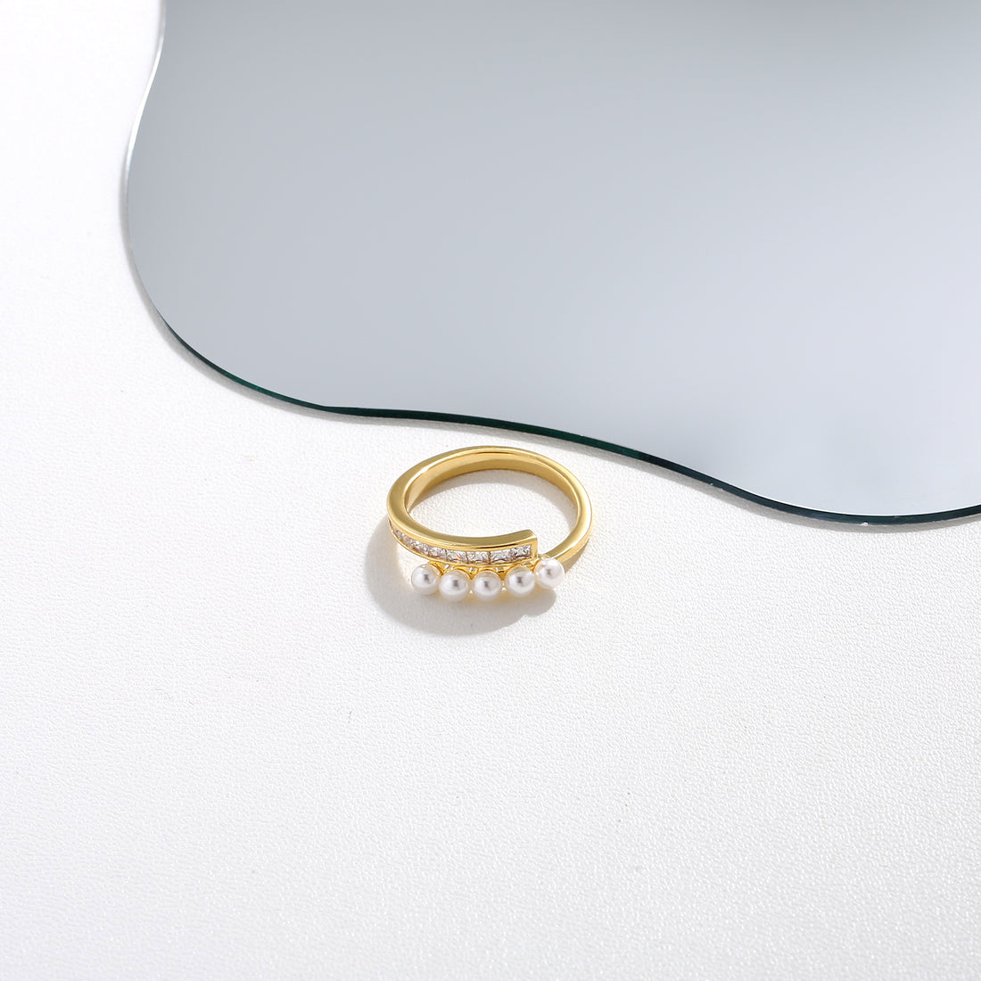 Layered Wave Gold Ring 17mm