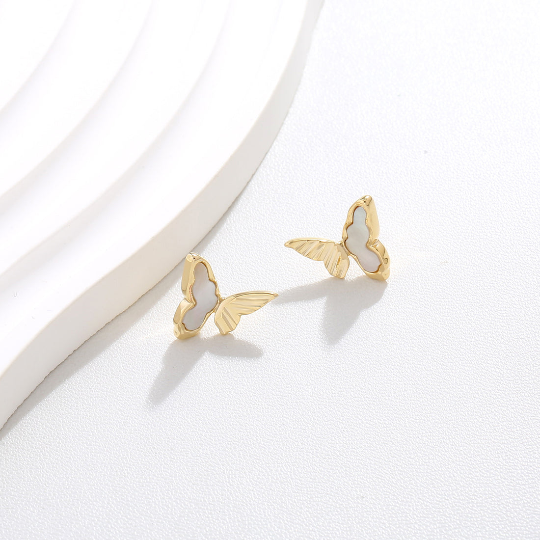 Golden Butterfly Studs