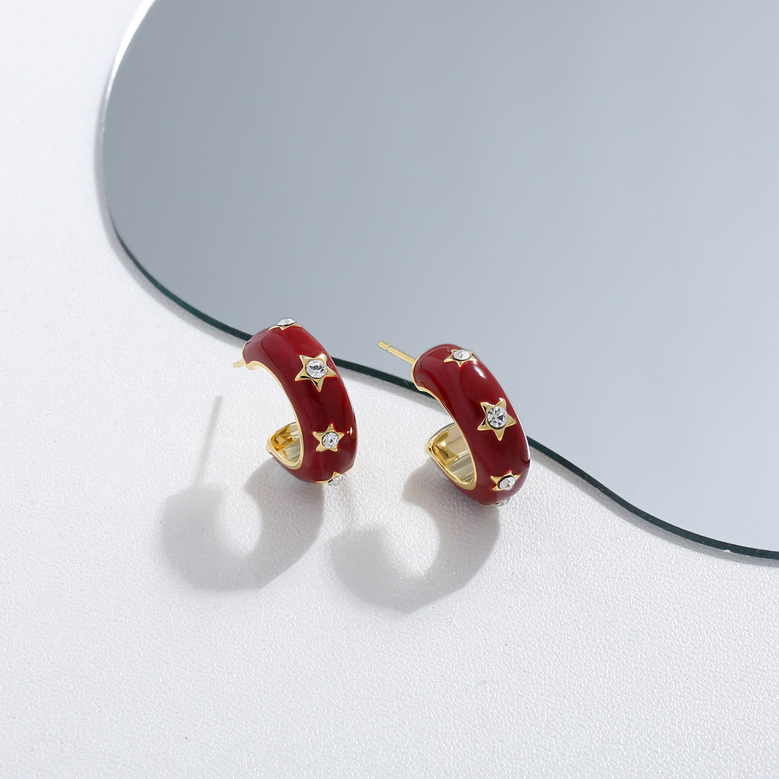 Bold Red Crescent Hoops