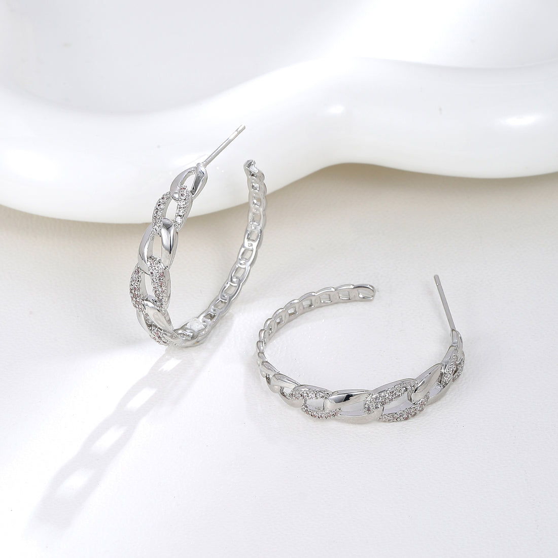 Chain-Link Hoop Earrings
