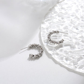 Crystal Leaf Hoop Earrings