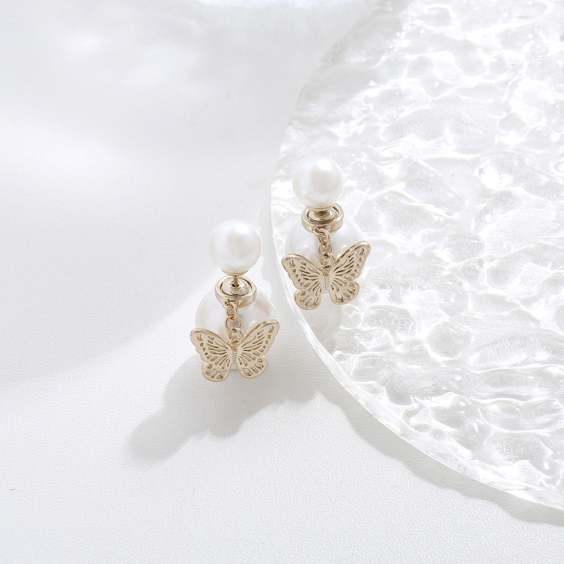 Pearl Leaf Drop Earrings
