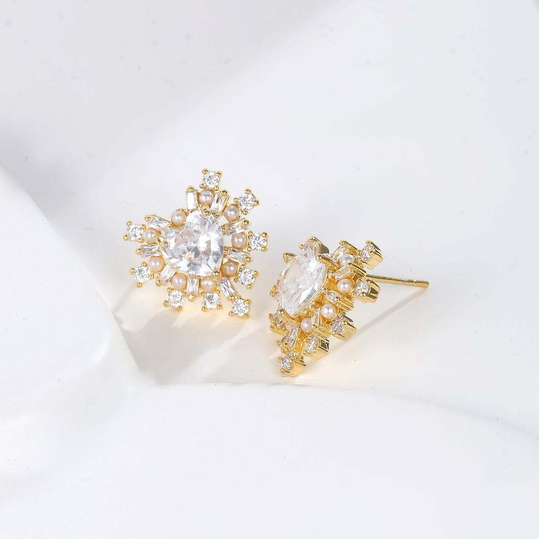Golden Halo Crystal Studs